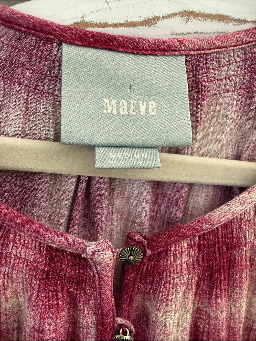 Anthropologie Maeve Burgundy Plaid Button Front Tunic Top Medium - Picture 6 of 8